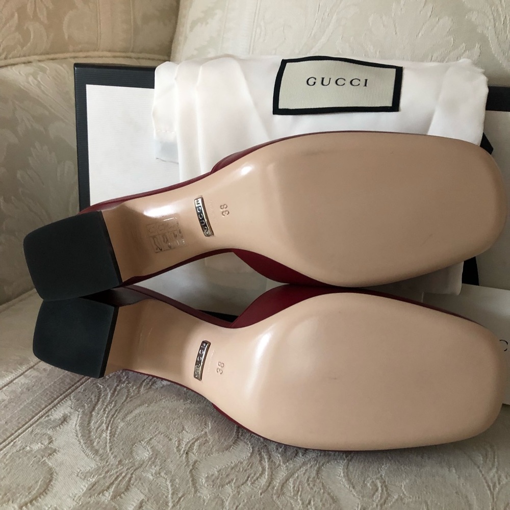 New in box Gucci crystal G logo mules size 38 - Picture 7 of 8